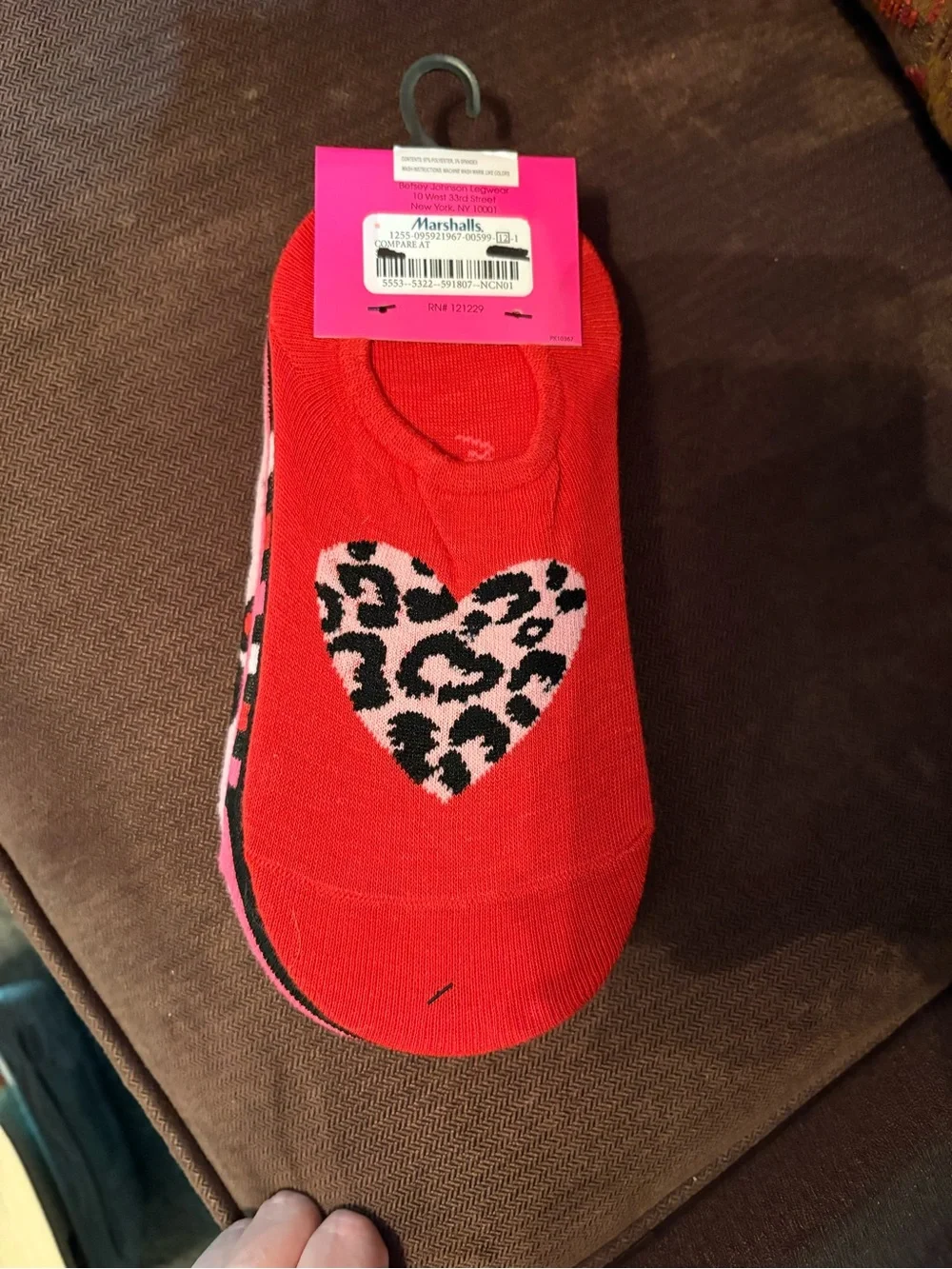 Betsey Johnson Pink Leopard Heart Sneaker Liners
